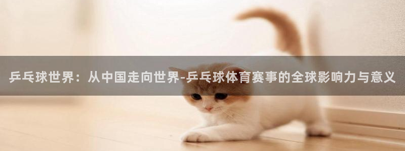乒乓球世界：从中国走向世界-乒乓球体育赛事的全球影响力与意义