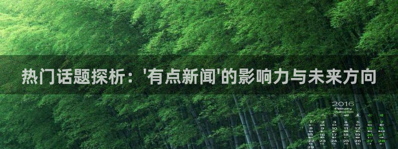 热门话题探析：\'有点新闻\'的影响力与未来方向